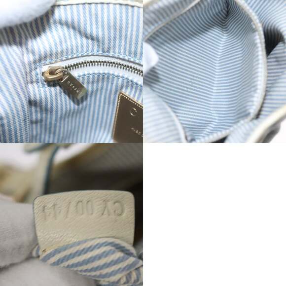 CELINE C Macadam Canvas Shoulder Bag Light Blue - Picture 13 of 13